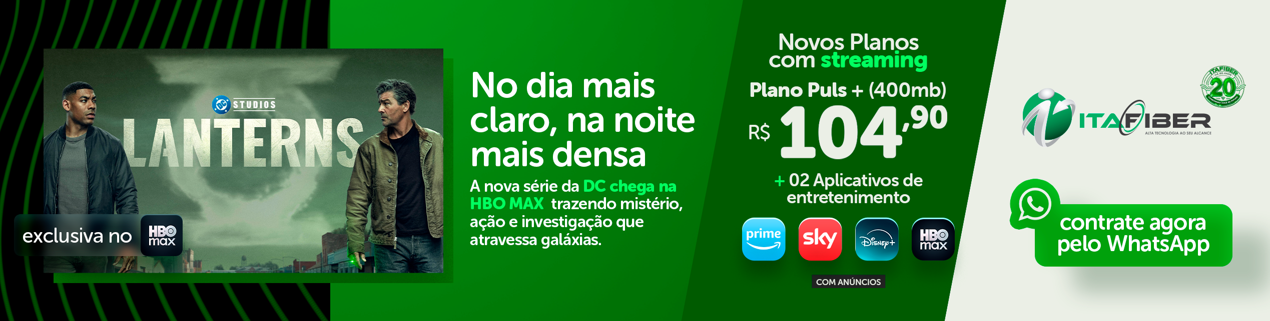 Plano Puls+ 400 Mega com streaming